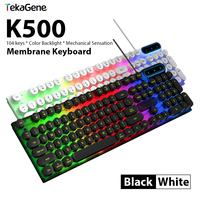 TekaGene K500 104 Keys Wired Membrane Keyboard For Windows IOS Computer Laptop PC Mechanical Sensation Backlit Gaming Keyboards