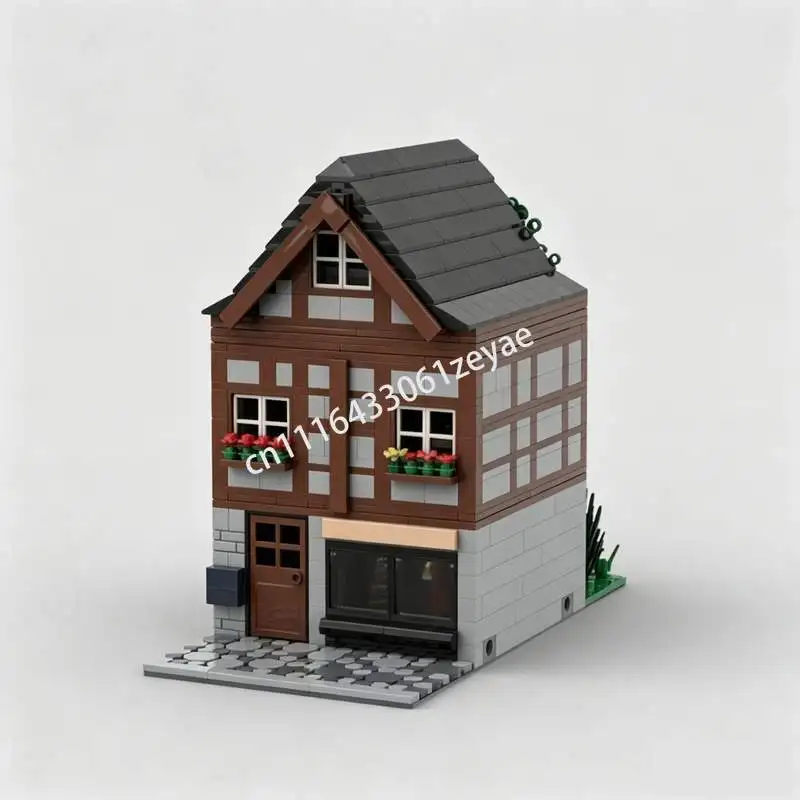 NEW 1316Parts Modular Fachwerk Comic Book Store MOC Architecture Model Custom Building Blocks DIY Assembly Educational Toy Gift