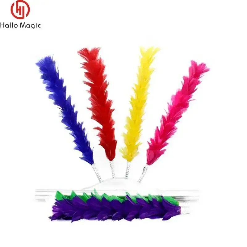 Hamed Colorful Feather Sticks Stage Magic Tricks Flower Stage Props Gimmick Illusions Magia Toys Classic Magic Props Mentalism