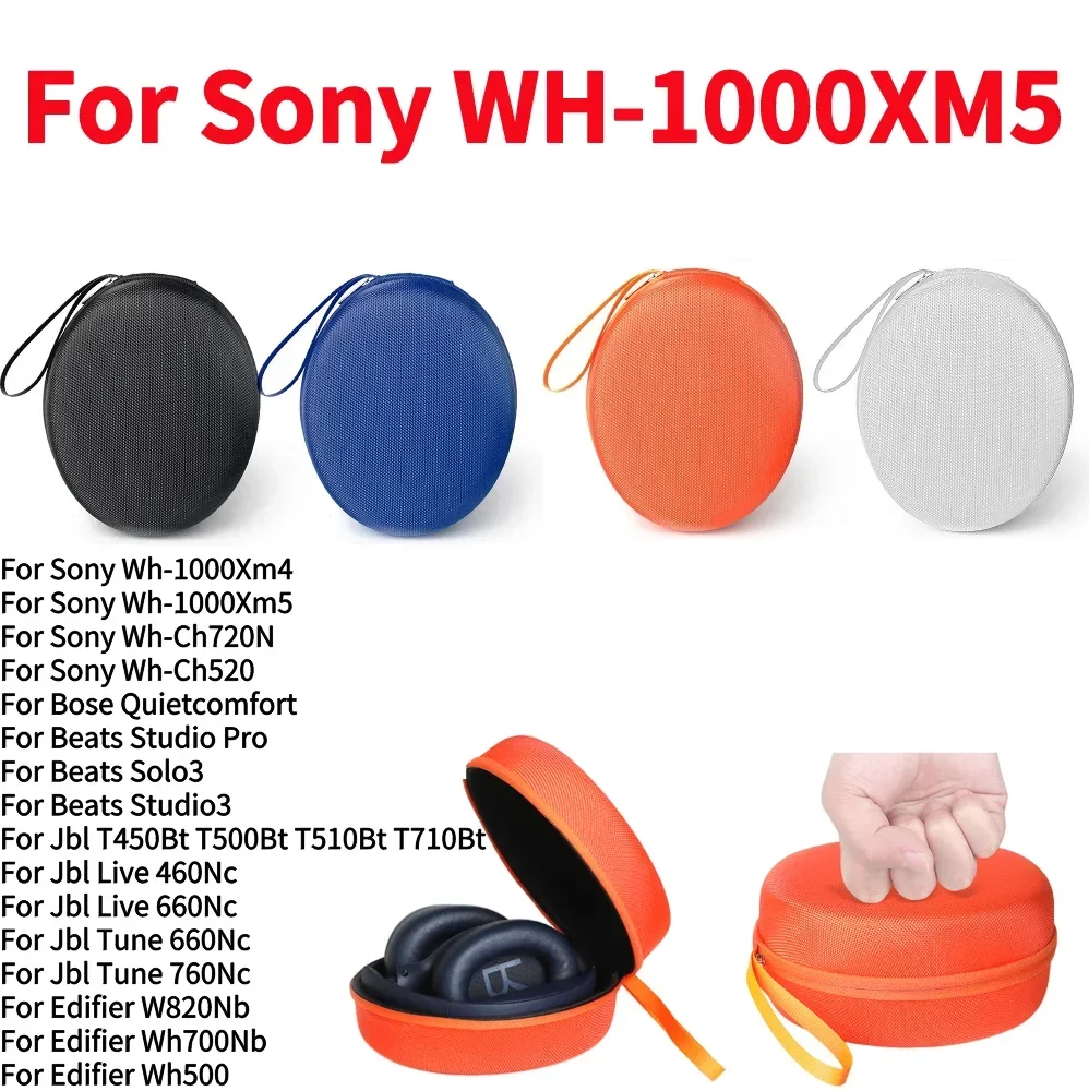 EVA Hartschalen-Tragetasche Stoßfeste Kopfhörertasche für Sony WH-1000XM4 WH-1000XM5 WH-CH720N WH-CH520 Tragbare Aufbewahrungstasche
