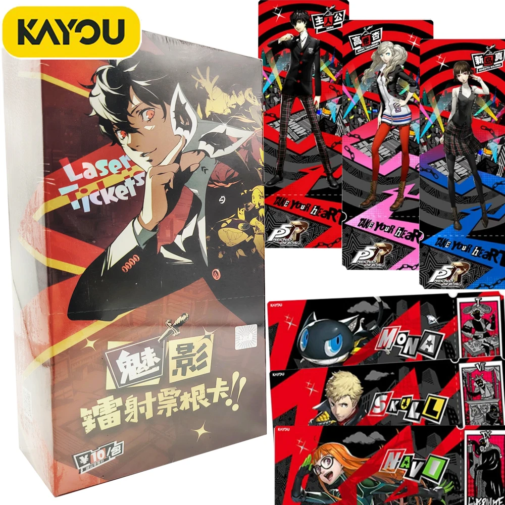 KAYOU Genuine Persona 5 Collection Cards Urban Strange Thief Theme Role-playing Game Figures Laser Ticket Stub Cards Fans Gifts