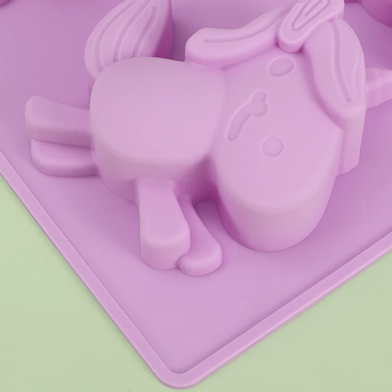 Baking Mold Unicorn Horse Cake Pan Non-stick Easy-To-Clean Silicone Bakeware Cartoon Pony Cookie Candy Muffin Soap Candle Maker