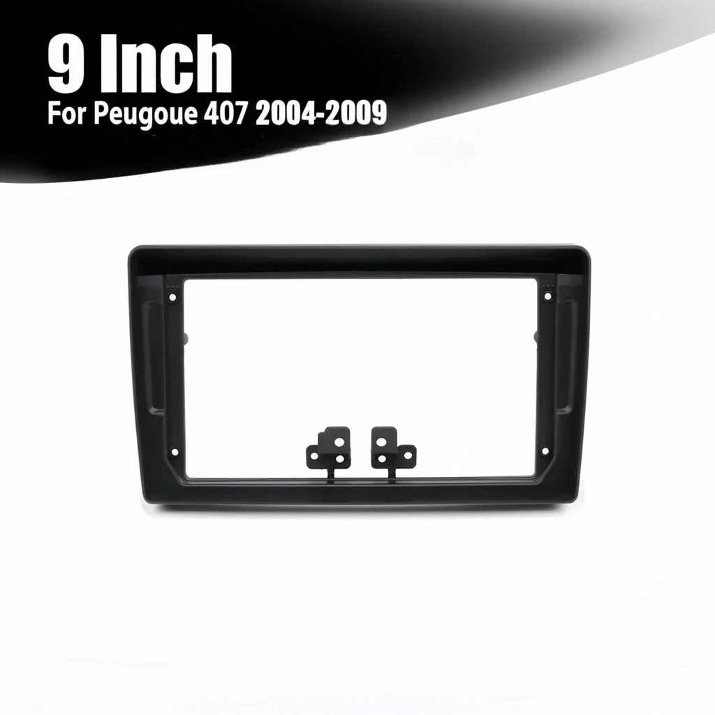 

9-дюймовый адаптер рамки для автомобильного радиоприемника с коробкой Canbus для Peugeot 407 2004-2009 2DIN, комплект отделки панели приборной панели