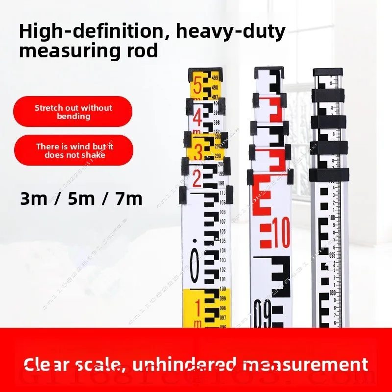 Double Sided Telescopic Ruler 3 Meters 5 Meters Thick Ruler with Bubble Dual Scale Ruler