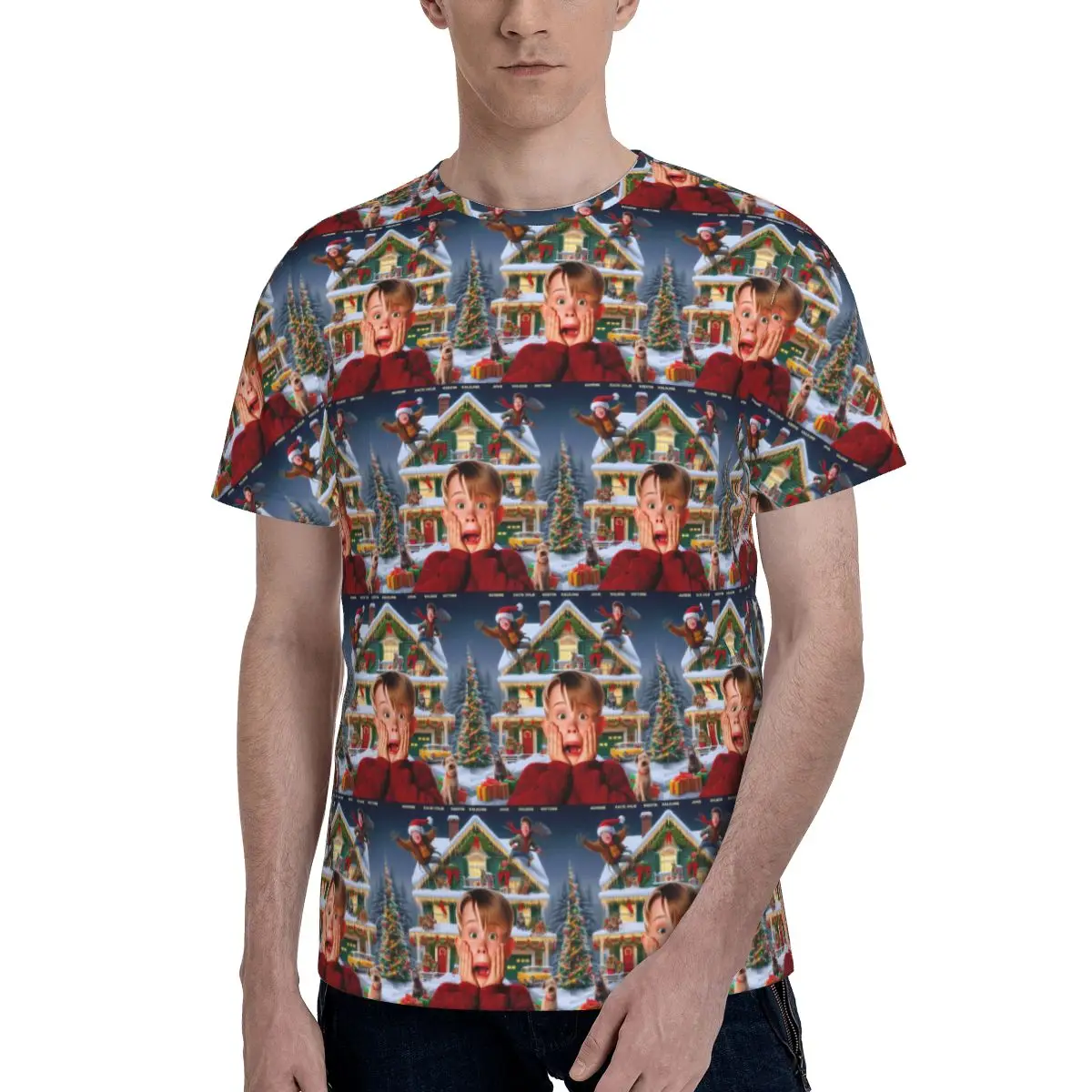 Home - Comedy Film Home Alone Funny T-Shirt for Men Cotton T Shirts Men's Short Sleeve Round Neck Summer Clothes Tops