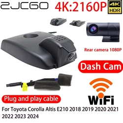 ZJCGO 4K DVR Dash Cam Wifi Voor Achter Camera 24h Monitor Voor Toyota Corolla Altis E210 2018 2019 2020 2021 2022 2023 2024