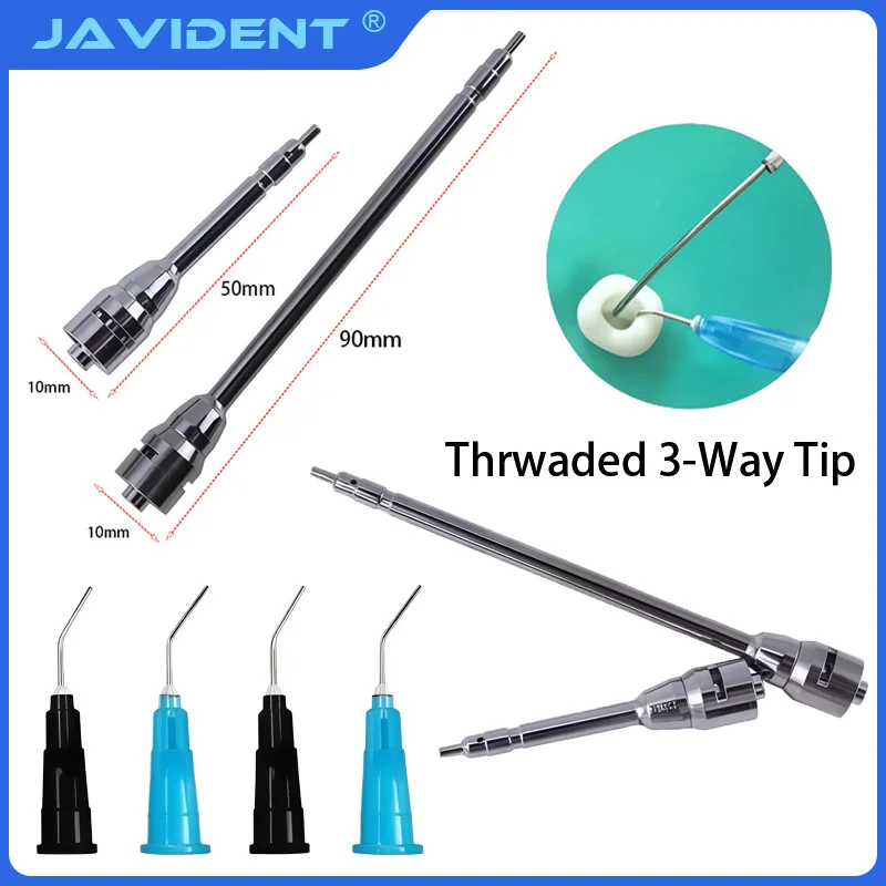 Dental 3-in-1 Tip Screw-On 3-in-1 Nozzle for Microscopic Root Canal Irrigation Compatible with Needles Dental Materials