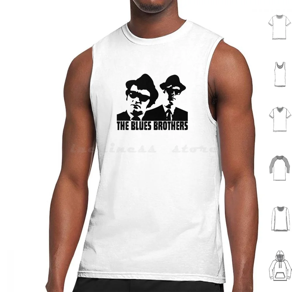 Camisetas sin mangas de The Blues Brothers, camisetas de algodón con estampado de The Blues Brothers, película Blues, música, Brothers John Belushi Blue, The Blues Brothers