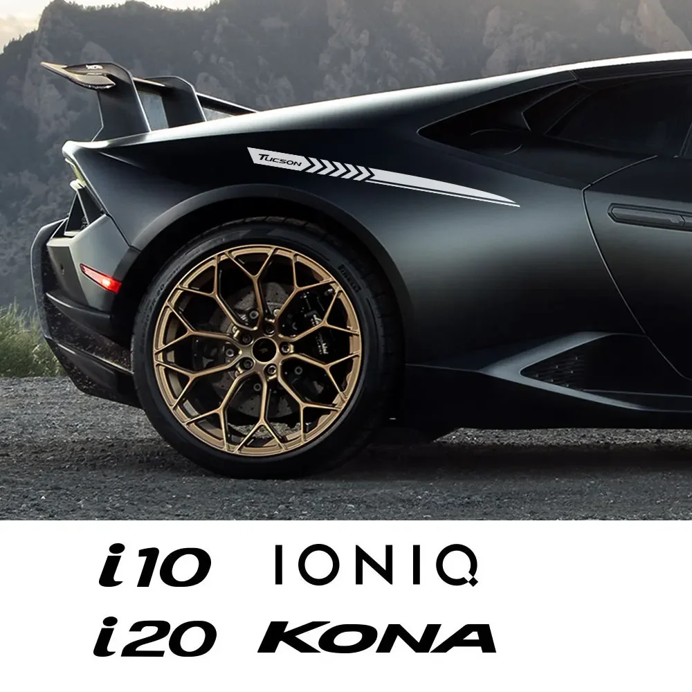ملصقات جانبية لباب السيارة لهيونداي ، شارات فيلم فينيل ، ملحقات ديكور السيارات ، كريتا ، إيون ، إيكوس i10 ، i20 ، i40 ، IONIQ ، IX25 ، IX55 ، كونا ، 2 * *
