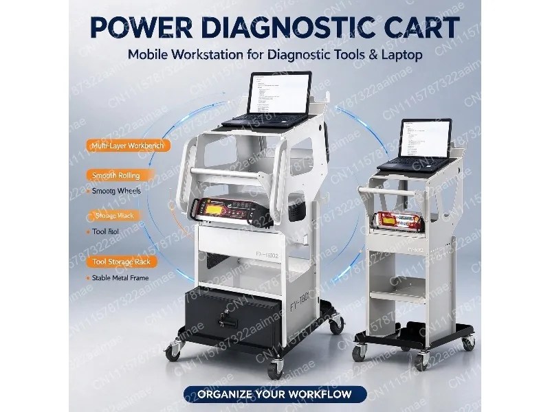 Automotive Diagnostic Tool Cart with Programming Power Supply Voltage Regulator Charger for Car Repair