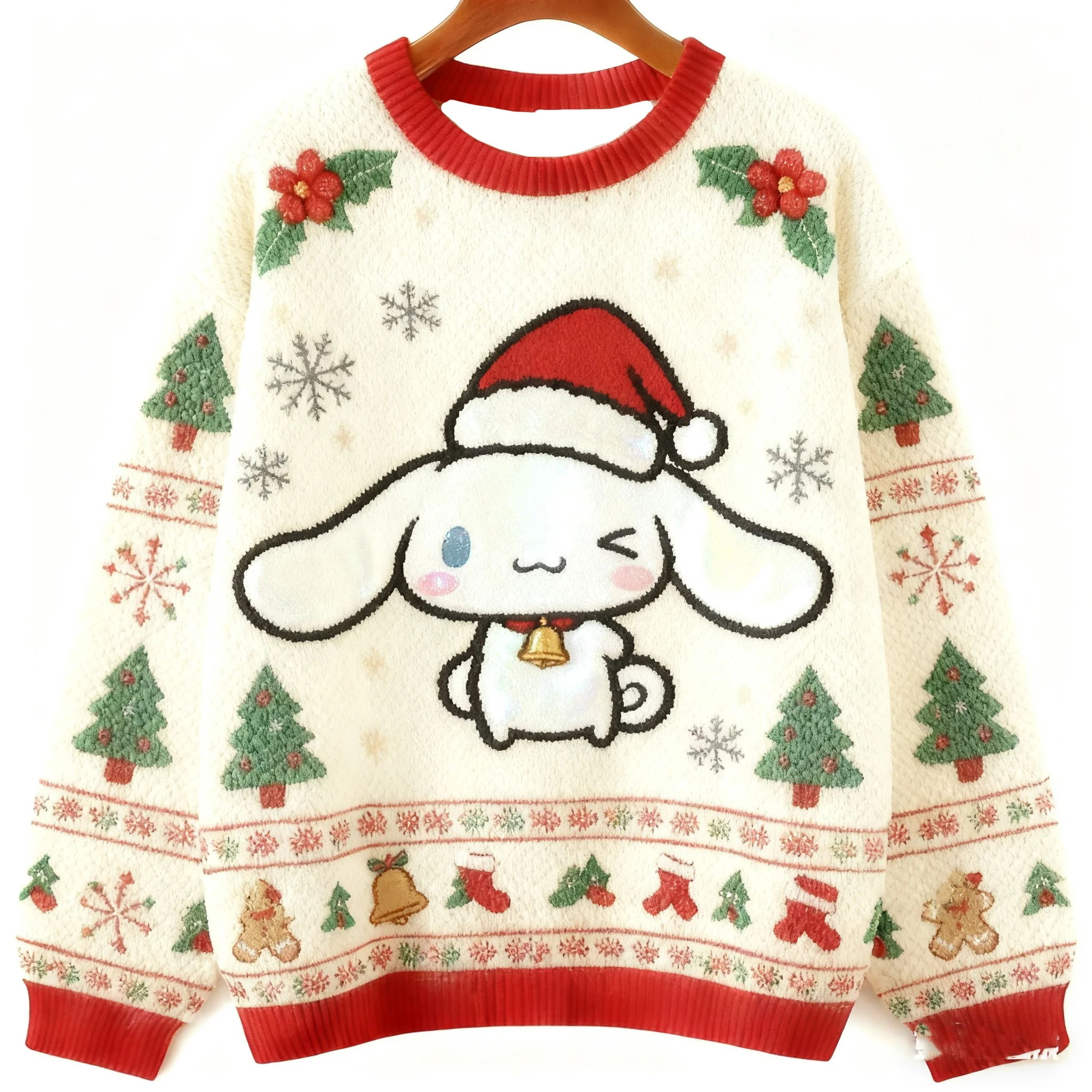 Cinnamoroll Cartoon Hässlicher Pullover Herren Damen 3D-Pullover Sanrio Niedlicher Hässlicher Weihnachtspullover Anime Weihnachtsgeschenke Familie passend
