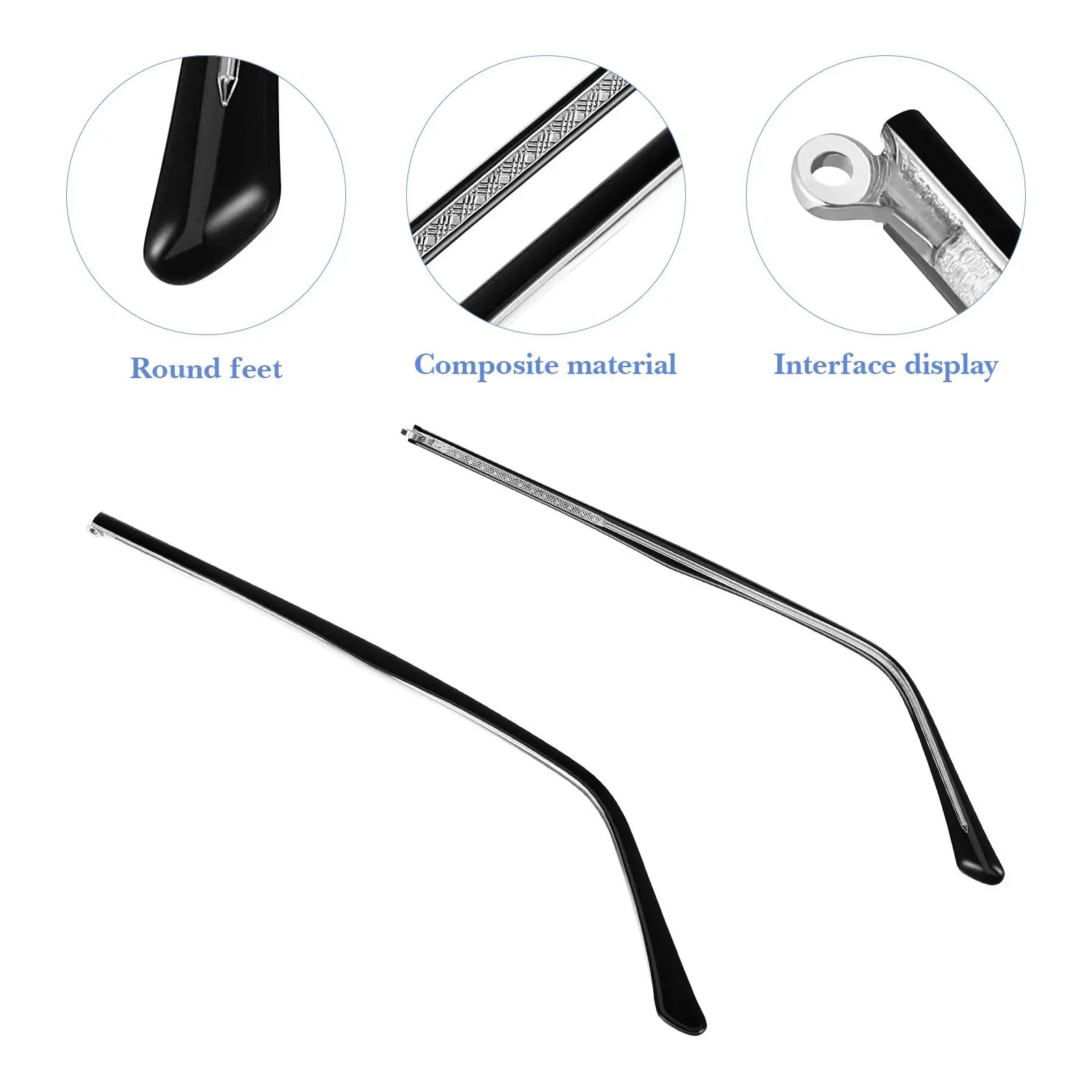 

1 Pair Universal Glasses Replacement Temples Glasses Accessories Eyeglasses Arm Replacement Sunglasses Leg Plate Temple Eyewear