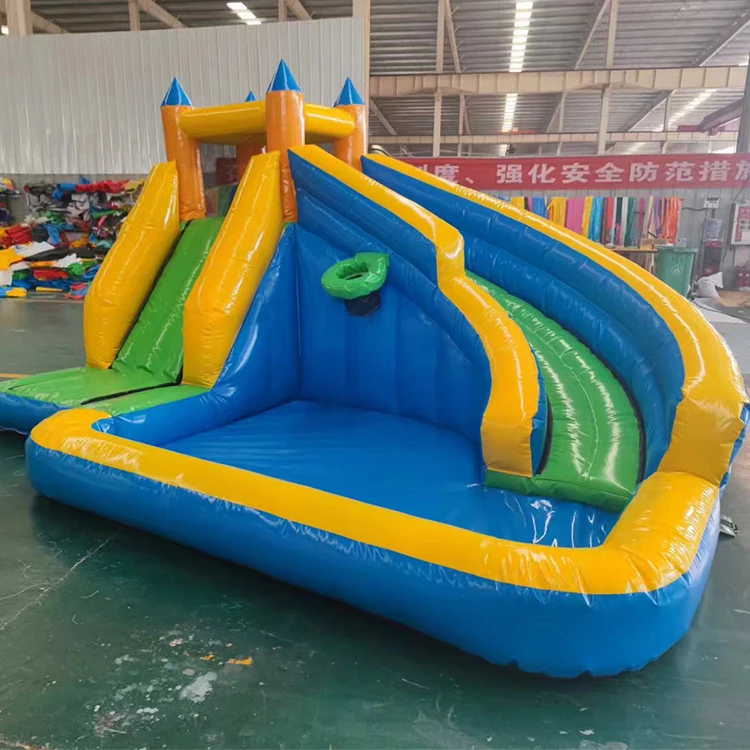 Giant Outdoor PVC Inflatable Water Slide with Pool and Blower for Kids' Parties & Events Customizable Size & Logo