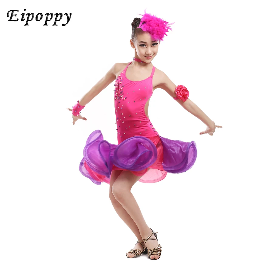 Kinder Latin Show Kinder kleidung Latin Dance Contest Kostüme Latin Röcke Kinder Tanz Rock neu