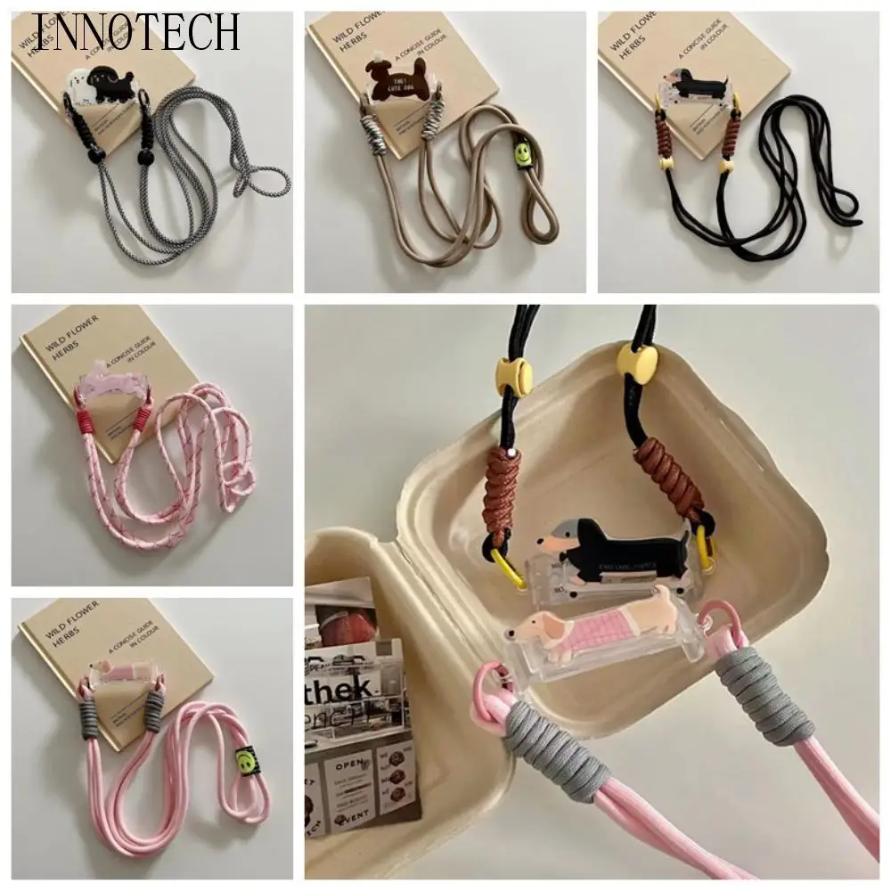 

Cartoon Crossbody Phone Back Clip Dog Universal Rabbit Phone Clip Lanyard Detachable Adjustable Phone Stand Back Clip Lanyard