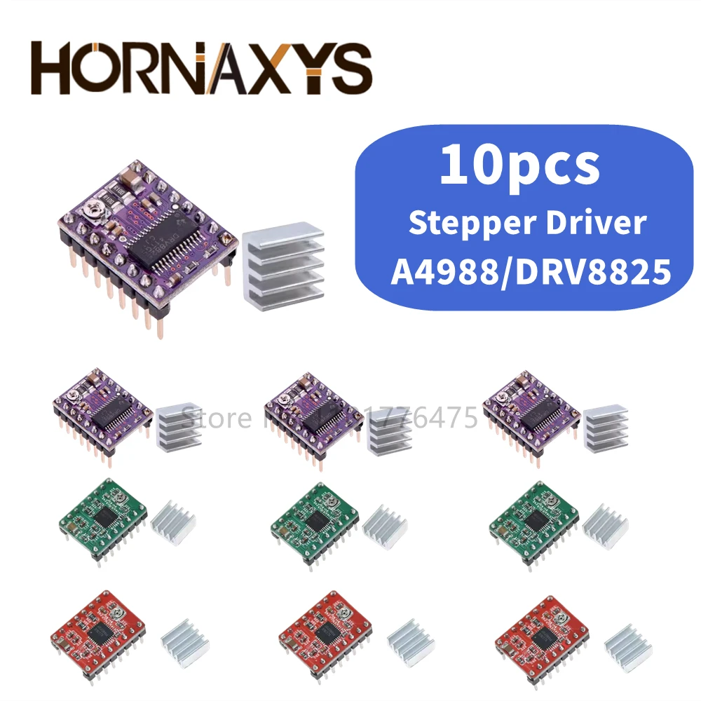 A4988 DRV8825 Stepper Motor Driver With Heat sink 3D Printer Parts StepStick Carrier Reprap RAMPS 1.4 1.5 1.6 MKS GEN V1.4 board