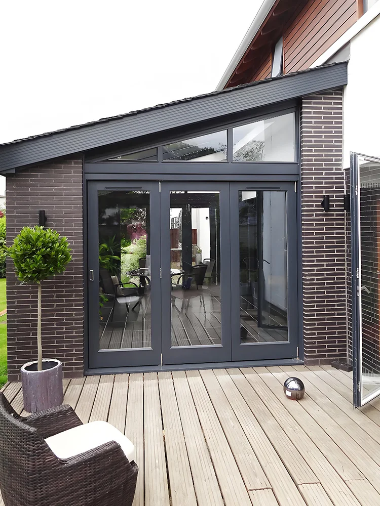 Sixinalu Folding Door Bi Fold Exterior Interior Accordion Entry Sliding Doors Aluminum Double Glaszed For Garden Home Custom
