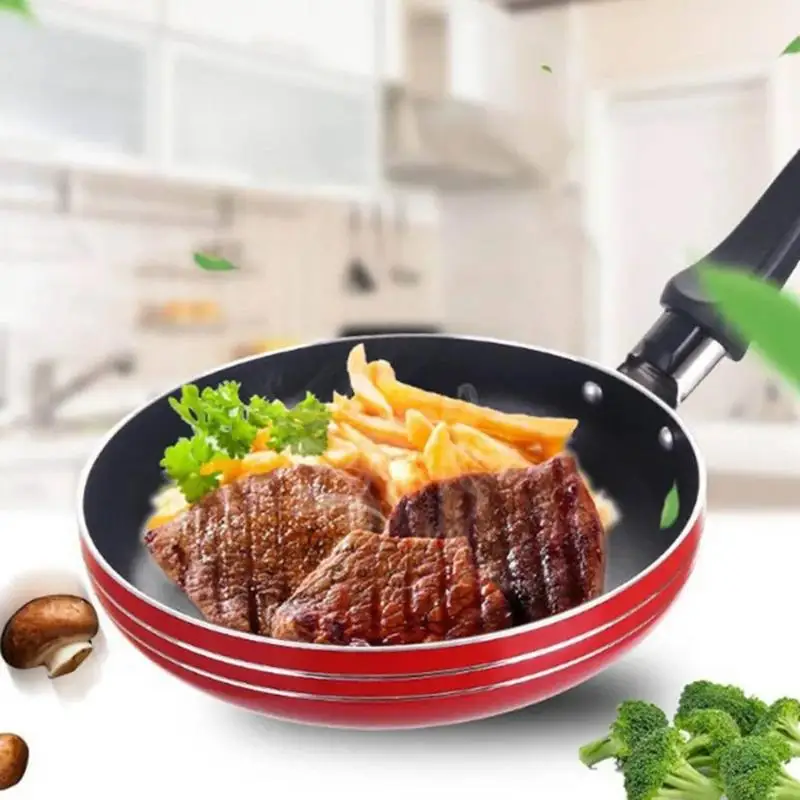 12cm/14cm/16CM Mini Frying Pan Non-Stick Steel Frypan Pot Saucepan Home Use Egg Frying Pan Random Color For Kitchen Cookware