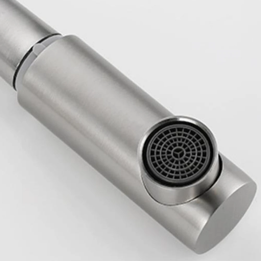 Kitchen Basin Faucet 304Stainless Steel Mixer water Cold& Hot 40 Cm Hoses Pull Out 360 Rotation Ceramic Valve Core Surface Brush