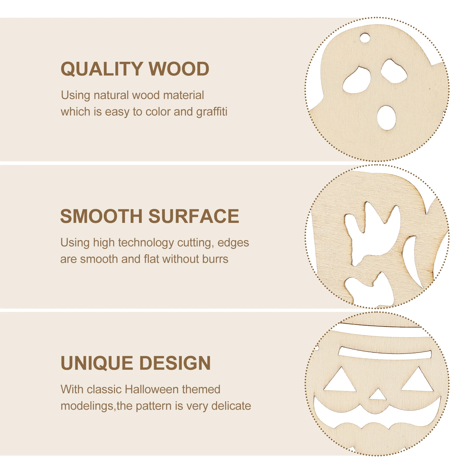

50 Pcs Wood Chip Ornaments Pendant Accessories Household Unfinished Earring Pendants Decorative Jewelry Child