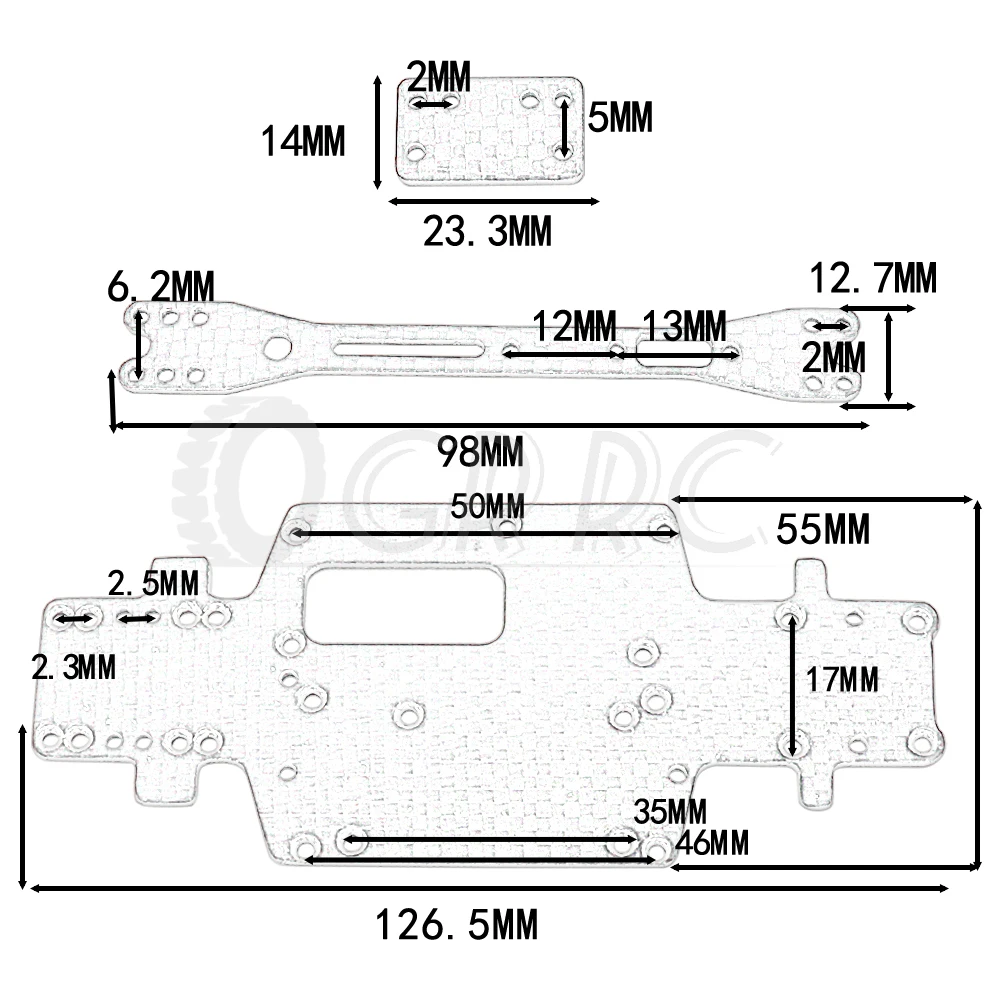 Support de batterie de moteur de plaque de base en fibre de carbone, pièces de voiture RC, mise à niveau en métal, WLtoys 284131, K969, K979, K989, K30/10/2018, P929, P939