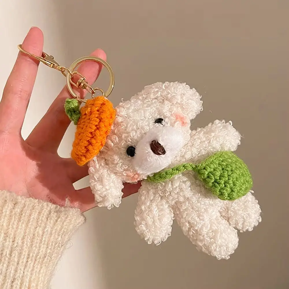 Cute Hanging Ornament Little Bear Pendant Stuffed Animal Car Key Ring Keychain Bag Charm Cartoon Stuffed Jewelry Accessorie