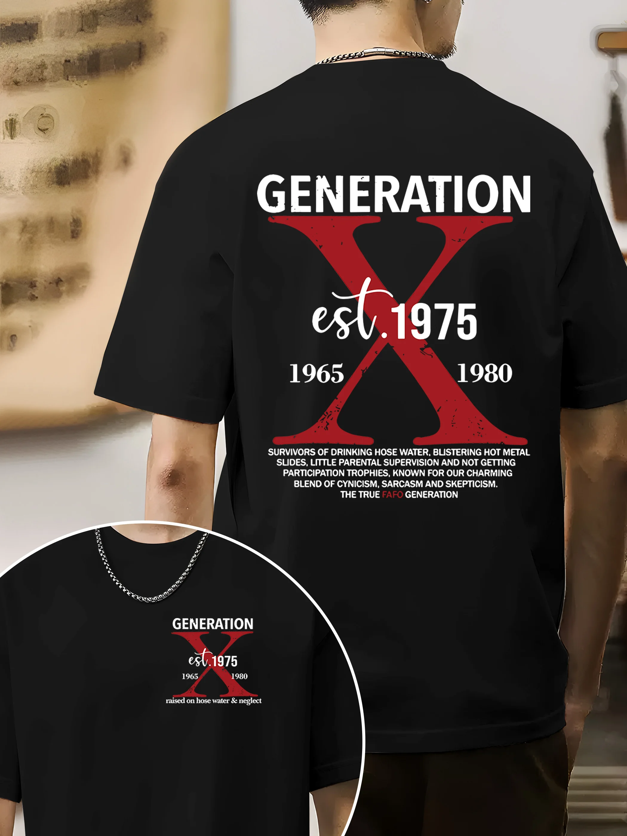 X-Generation Print T-Shirt: Stylish and Casual Cotton T-Shirt Featuring a Striking White 