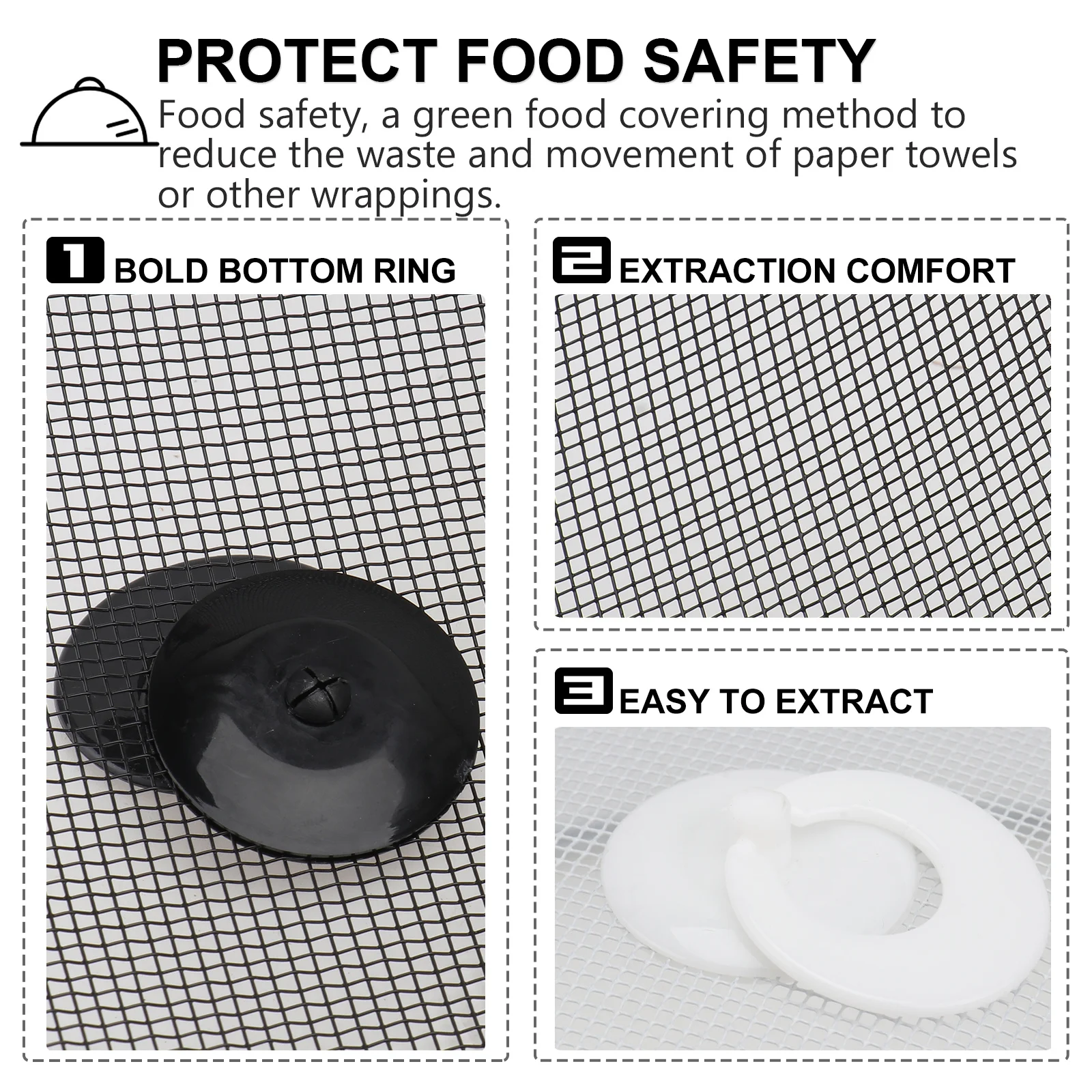 

2pcs Stainless Food Covers Household Protective Covers For Kitchen Dishes Keeps Food Fresh Flies Protection With Handle Easy