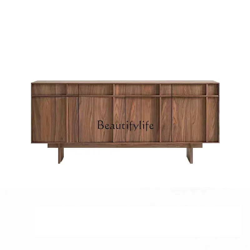 

12Black Walnut Dining Edge Simple Antique Style Storage Solid Wood Entrance Cabinet