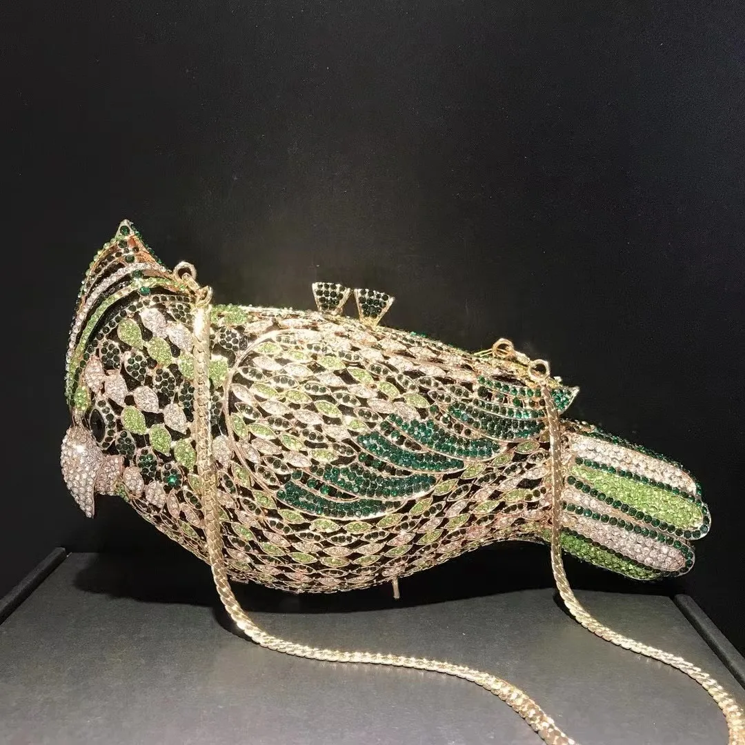 Woodpecker Bird Diamond Evening Clutch Purse WHTUOHENG Luxury Rhinestone Party Bag For Women Dinner Handbag Banquet Clutch Bags