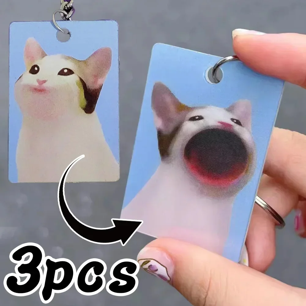 YZYDF Juego de 4 elegantes llaveros de gato con llavero de gato, juego de llavero portátil, accesorio de llave portátil, textura acrílica para amantes de los animales
