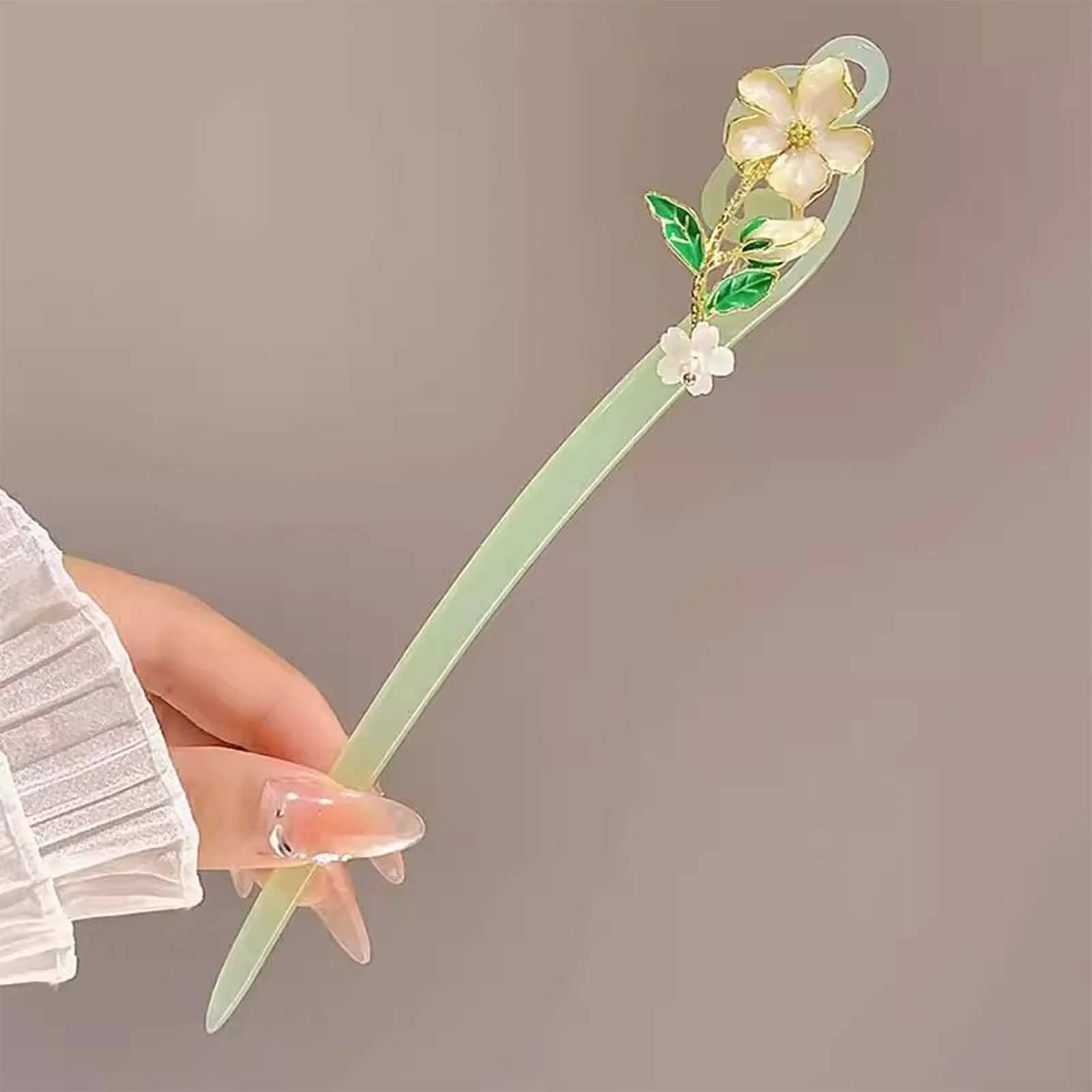 

Chinese Classical Style Flower Hair Stick for Women Vintage Wood Hanfu Chopstick Hair Sticks Costume Hair Accessories Gift