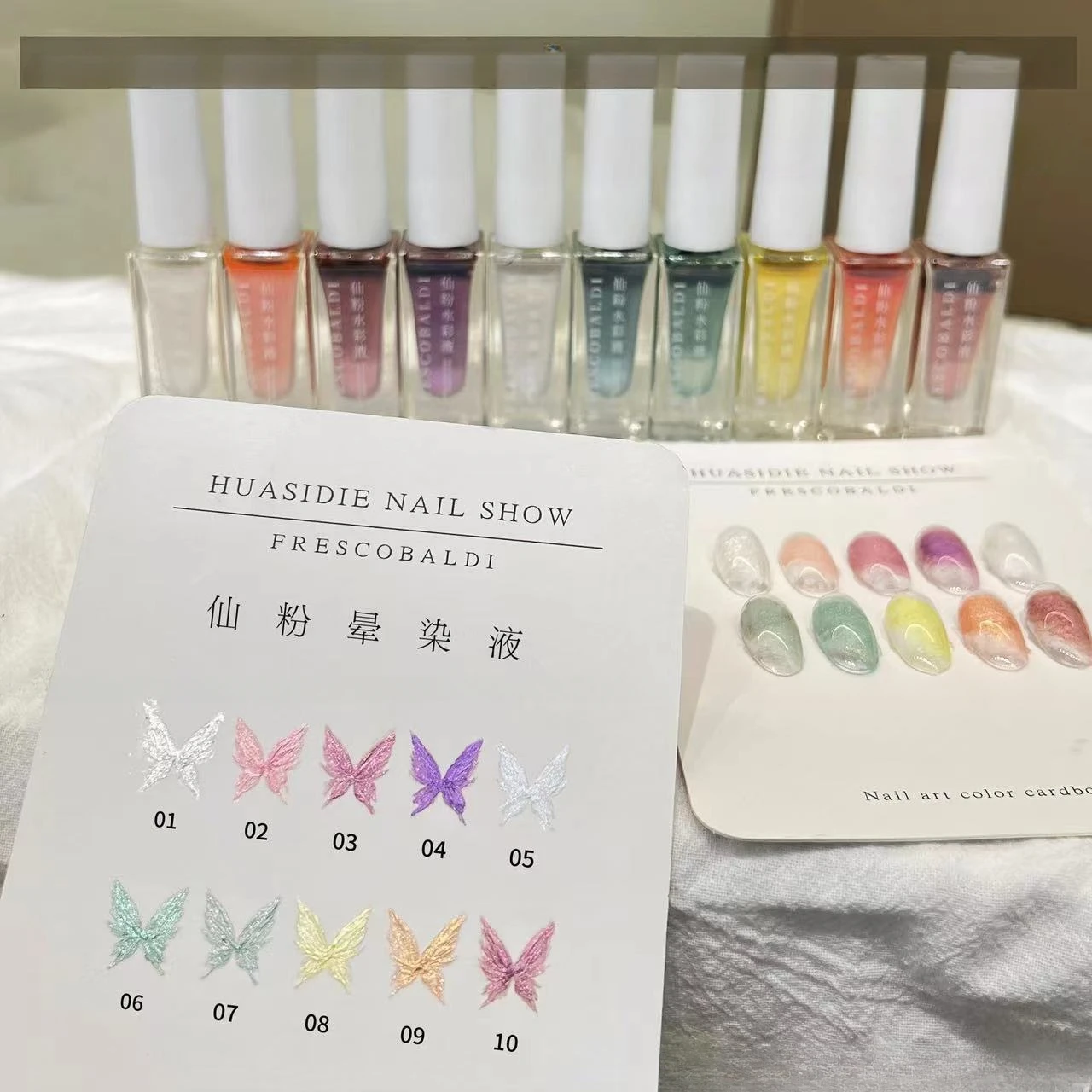 10pcs Fairy Powder Watercolor Blooming Gel 6ml UV LED Gel Nail Polish Soak Off Nail Art Rapid Halo Dyeing Nail Polish Gel Paint