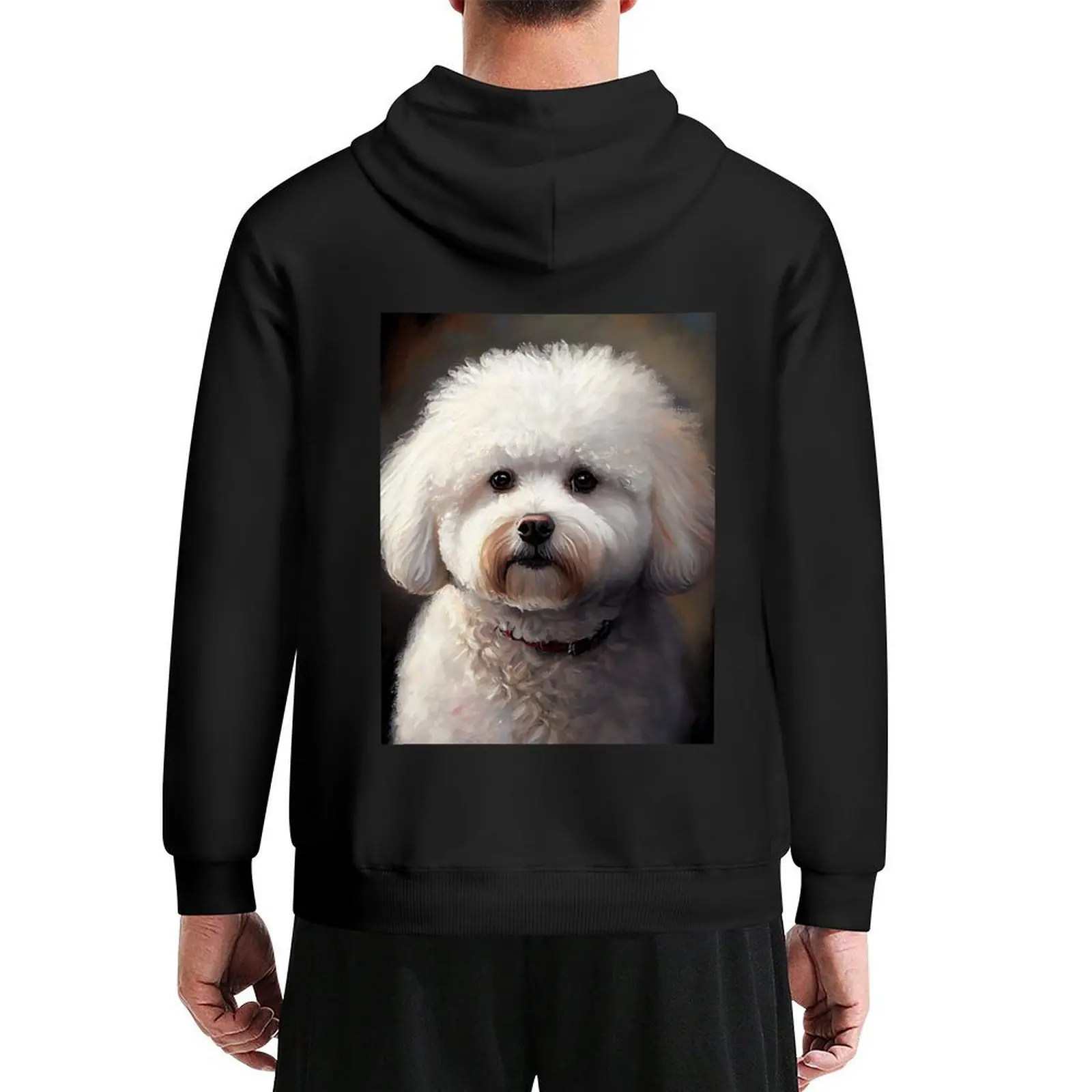 Bichon Frise - Oil Paint Hoodie men's coat men clothing korean style clothes mens clothes men hoodie