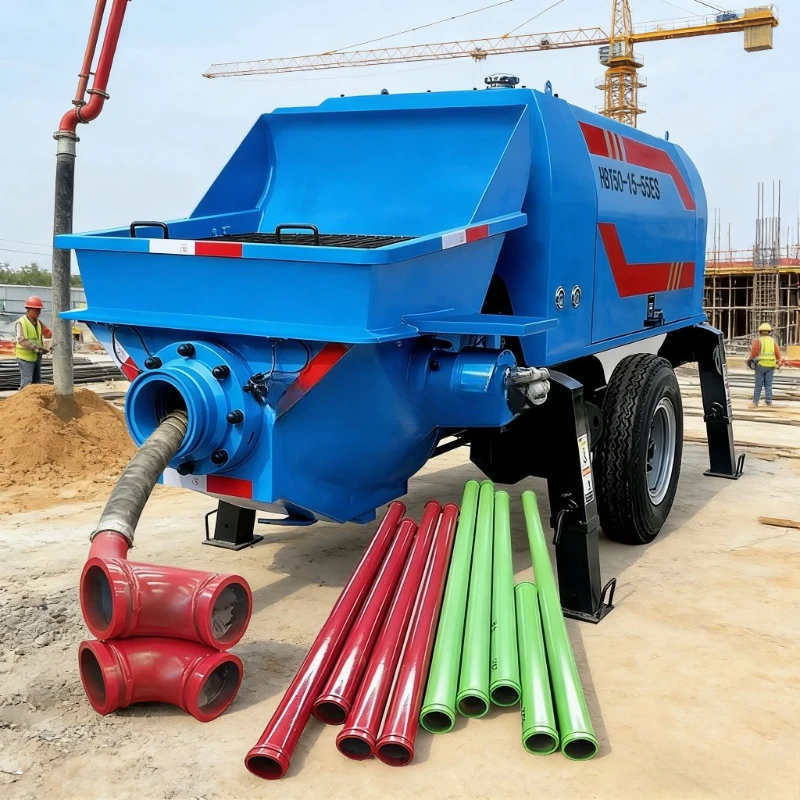 

Mobile Pumps Machinery Pressure Grout Cement Electric Small New Pouring Transfer Machines Concrete Transport Pump customized