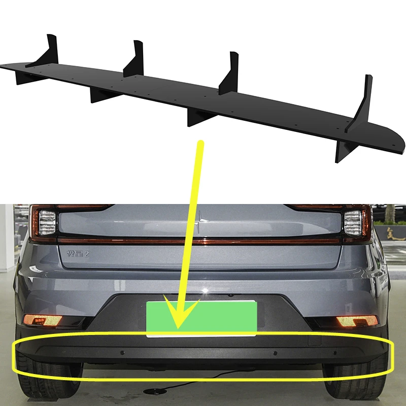 

Use For Polestar 2 2020--2024 Year Rear Diffuser Bumper Lips Spoiler Splitter Body Kit Accessories