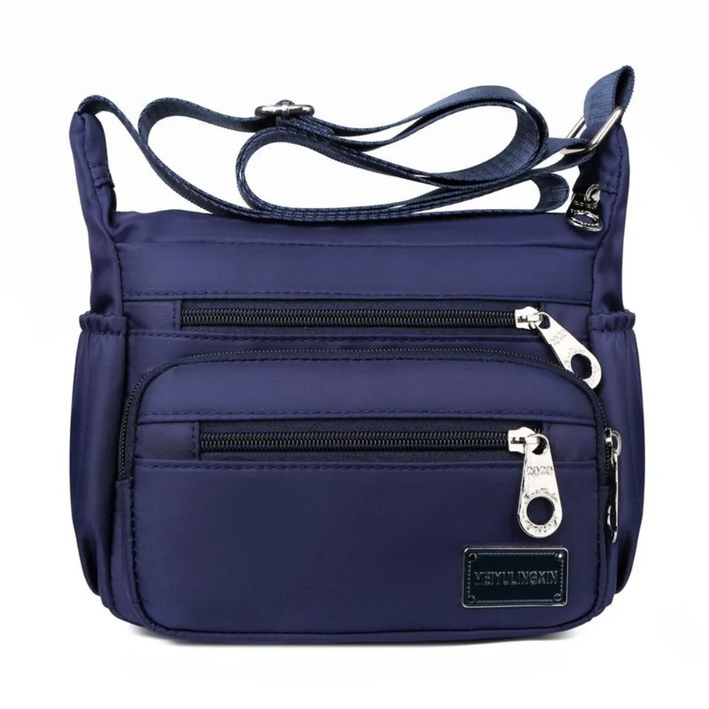 

Vintage Multi Pouch Zipper Crossbody Bag Nylon Korean Style Small Phone Bag Large Capacity Niche Design Shoulder Bag Girls
