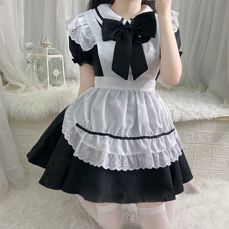 Maid dress Japanese cos Sweet, fresh and cute student women's dress big man dress Lolita maid suit anime clothing