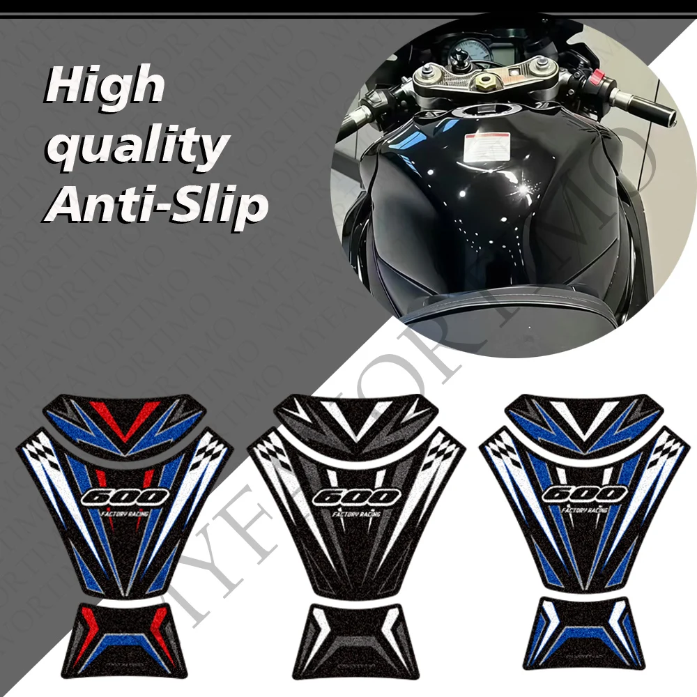 gsx-r600、gsxr600、gsx-r-600、gsx-600r用。タンクパッド、燃料タンク保護、ニープロテクター、高品質、フロスト加工仕上げのステッカー。