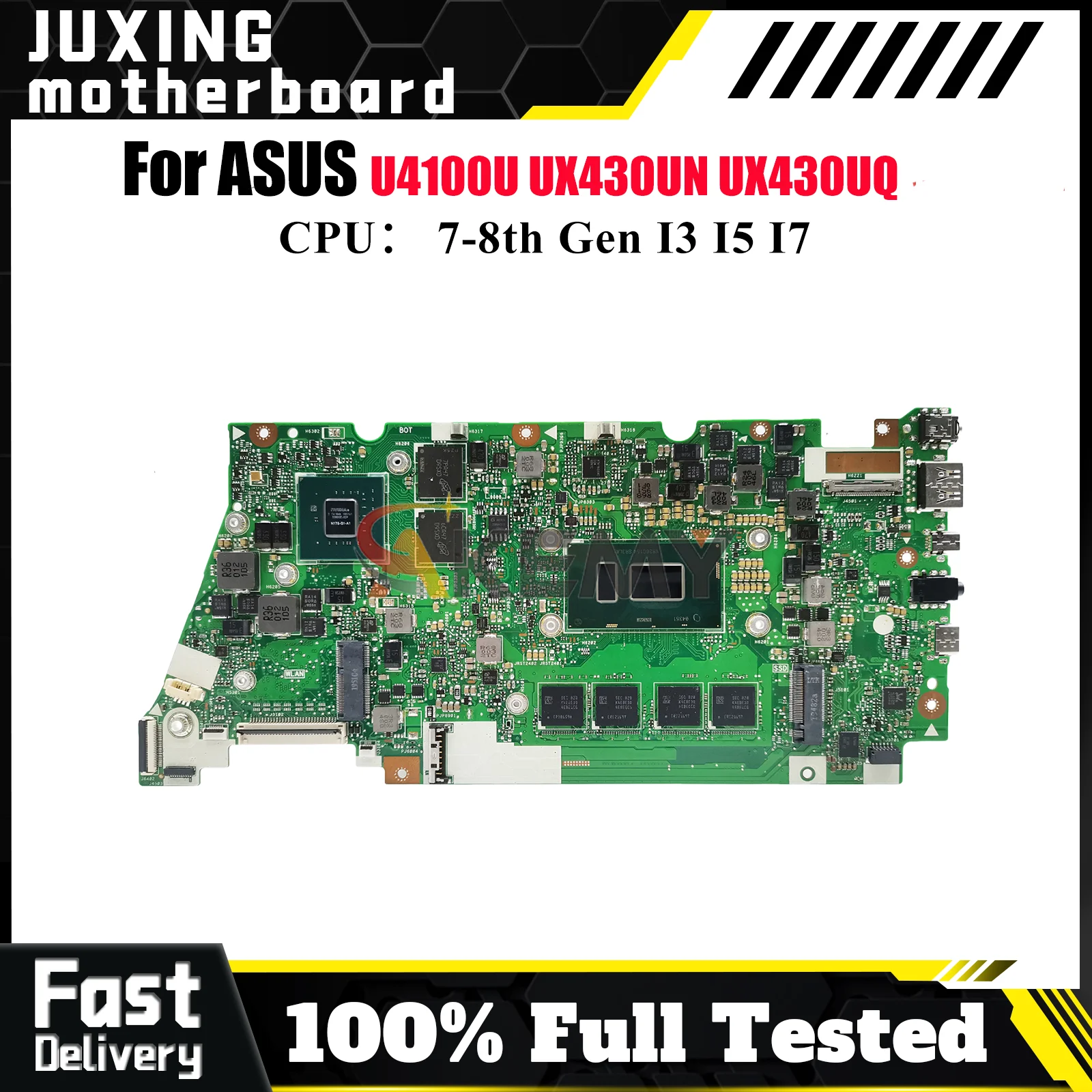 

UX430UN Laptop Motherboard For ASUS ZenBook UX430UN U4100U UX430UQ UX430U Notebook Mainboard With I3 I5 I7 CPU 100% tests OK stk