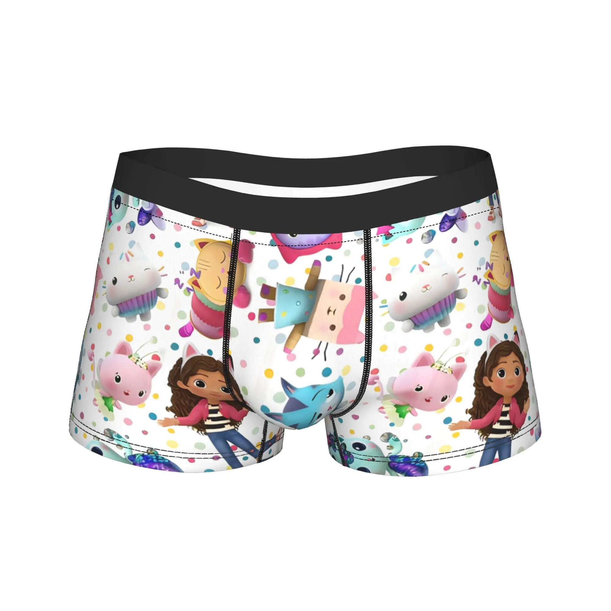 

Men Cartoon Gabbys Dollhouse Long Underwear Funny Boxer Briefs Shorts Panties Male Mid Waist Underpants M-XXL