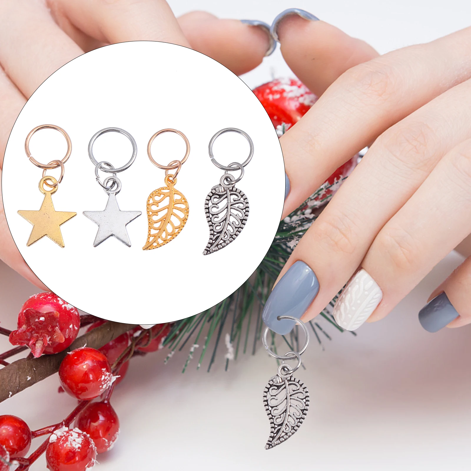 

40 Pcs Nail Accessories Hair Decoration Accessory Dreadlock Pendants Cuff for Streets Alloy