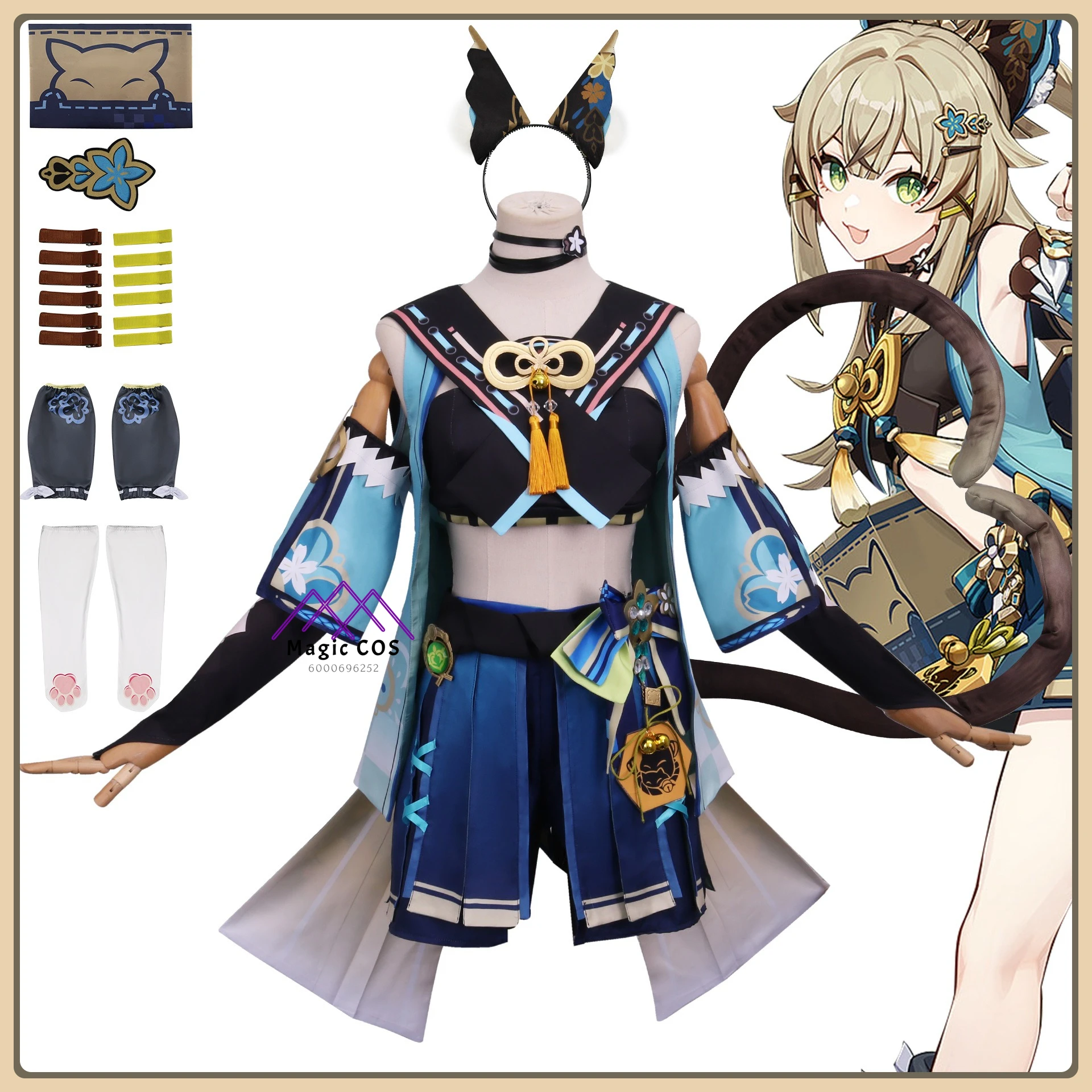 

Genshin Impact Nahida Cosplay Costume Green Dendro Archon Suit High Quality Anime Clothes for Women Halloween Party Suit