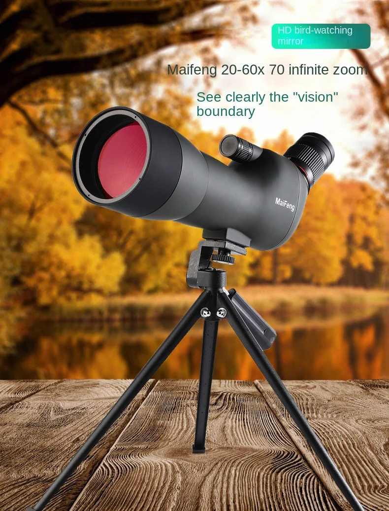 Telescopes Maifeng 20-60x70 Monocular ED Waterproof Straight Dual Focuing Spotting Scope for Bird Watching With Tripod BAK4