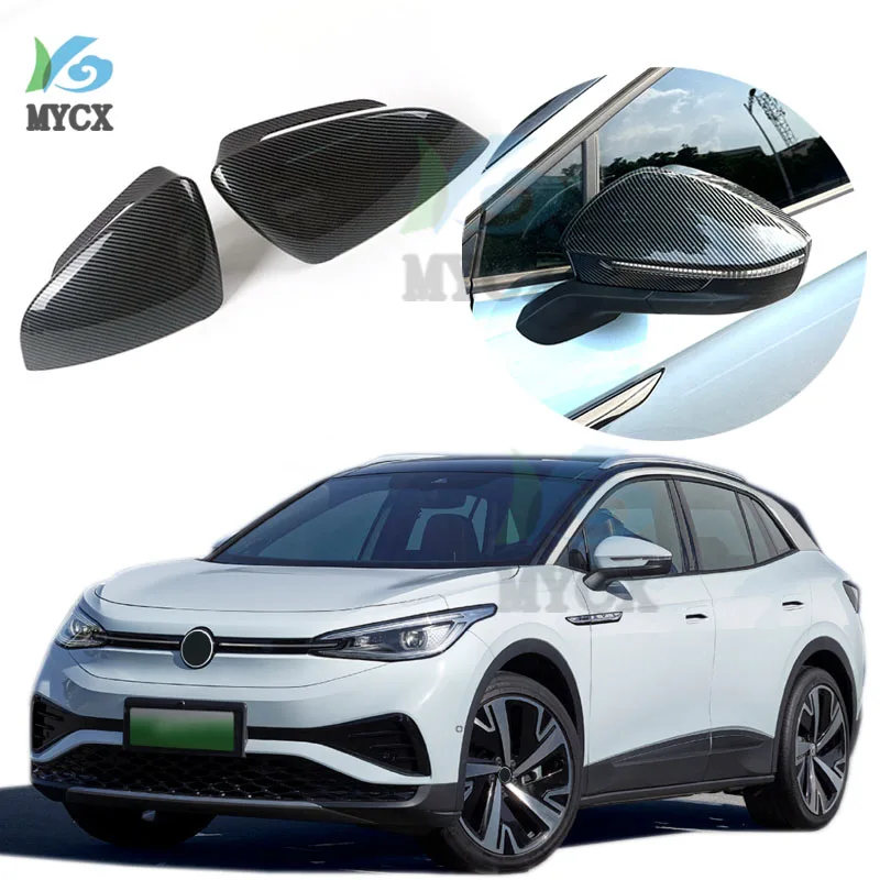 Rearview Mirror Cap Wing Side Mirror Cover For Volkswagen VW ID.4X ID.4 CROZZ 2021 + Performance Car Accessories