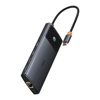 HUB 10in 1 Baseus Metal Gleam Series USB-C to USB-C PD / USB-C / 3x USB-A / 2x HDMI / RJ-45 / SD/TF-Black