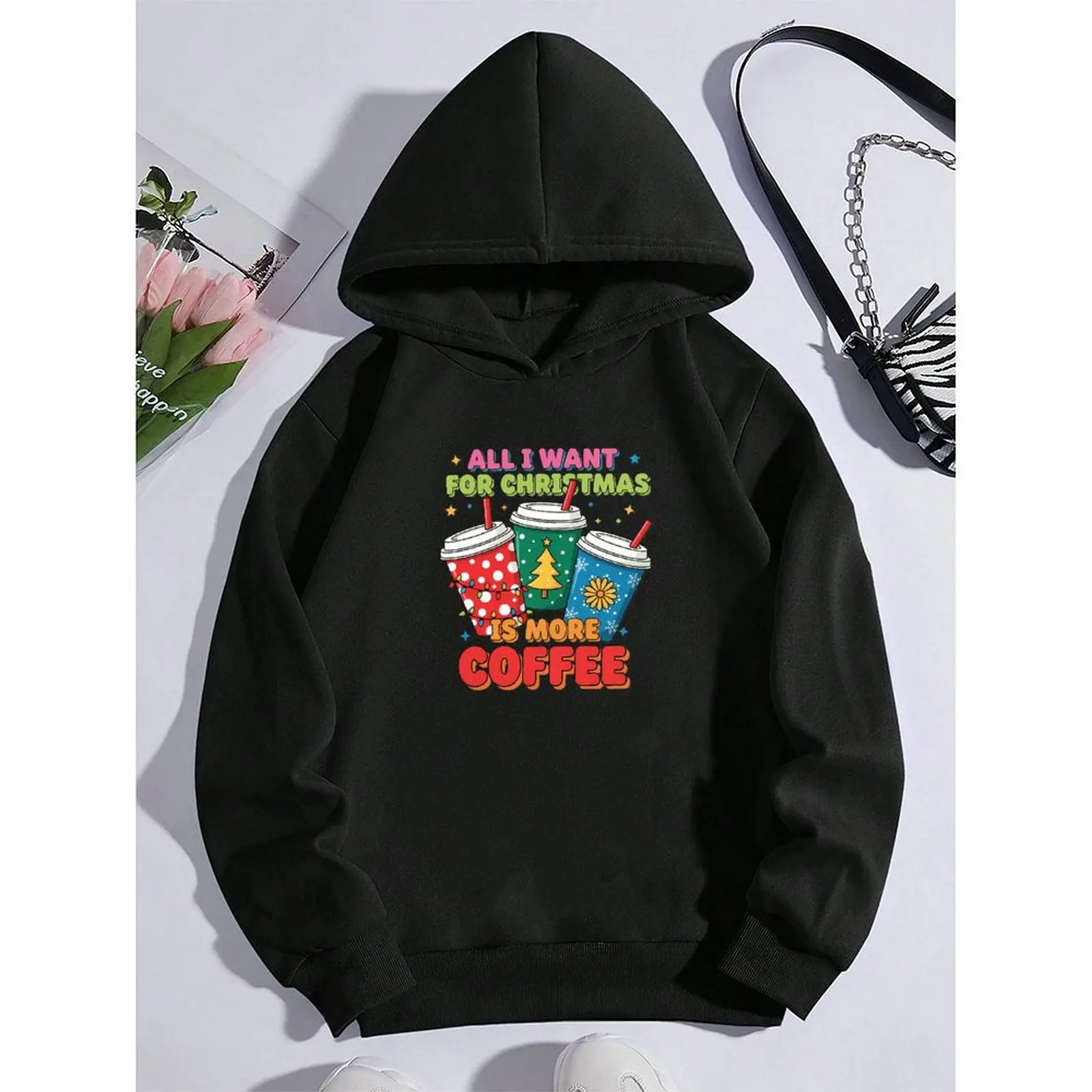 

2025 Sweatshirts For Woman Loose Hoodies Winter Casual Christmas Printed Comfortable Female Long Sleeve Tops Oversized Pullover