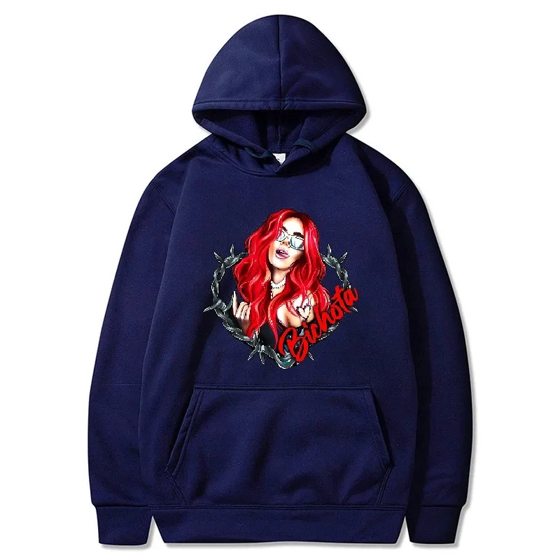 Karol G Bichota Pulôver com capuz extragrande para homens e mulheres, moletons estampados gráficos, streetwear casual Harajuku,