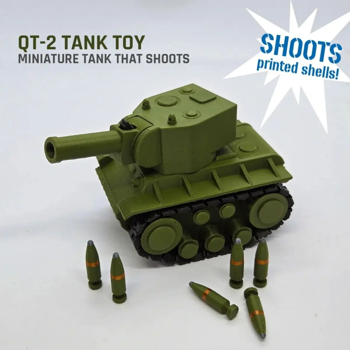 

Military Style 3d Printed Tank - Launchable Bullet Toy With Rotating Turret & Interactive Battle Simulation Technology For Gift