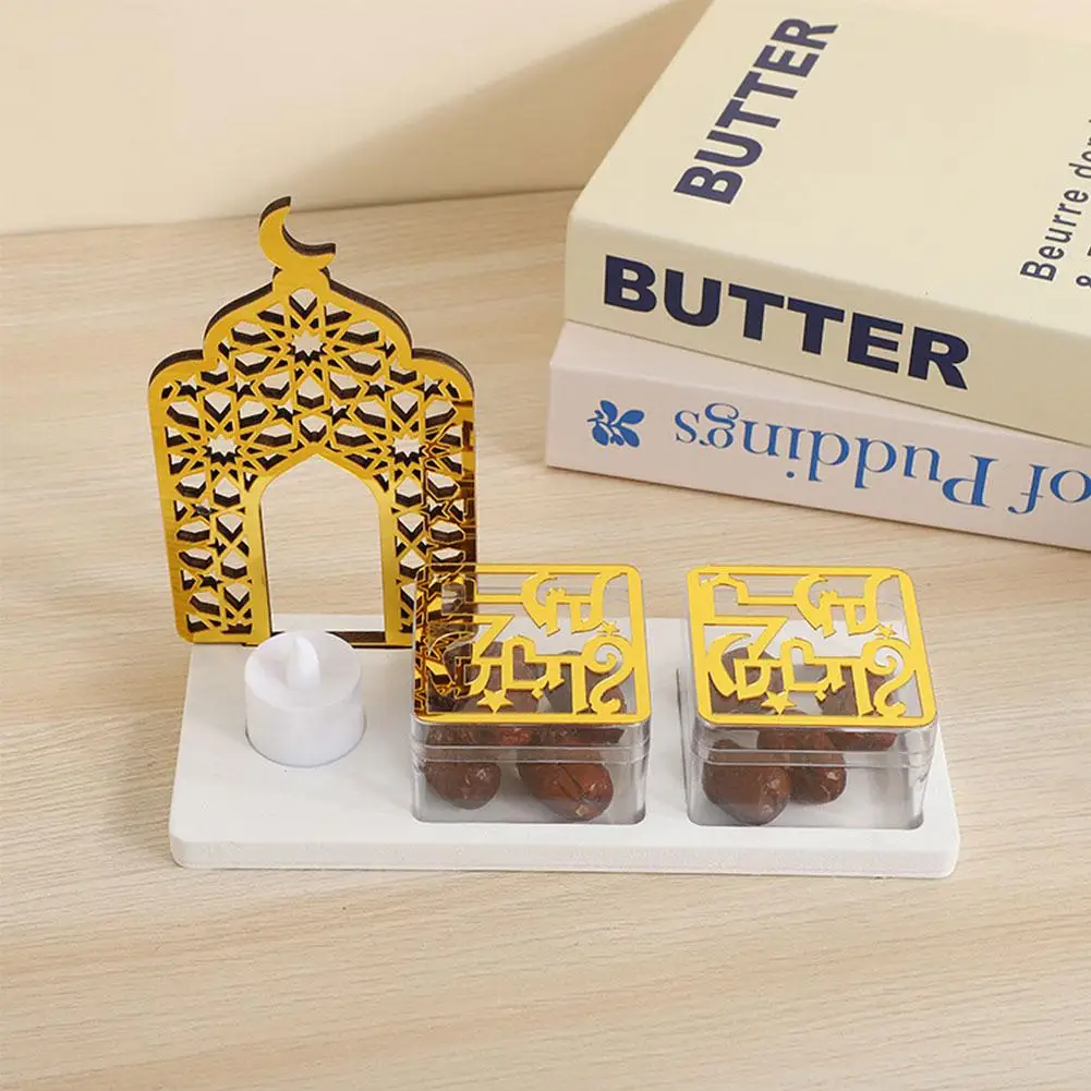 شمعدان إلكتروني لشهر رمضان ، أطباق الطاولة ، حامل الطعام ، ديكورات الحفلات ، Eid J1g1 ، رمضان
